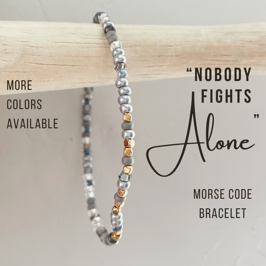 Nobody Fights Alone Morse Code Bracelet