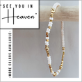Load image into Gallery viewer, Beaded necklace with gold and white beads on a gray background, with text 'See You in Heaven' and 'More colors available'.