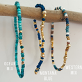 Load image into Gallery viewer, beaded bracelets with blue tone color labels