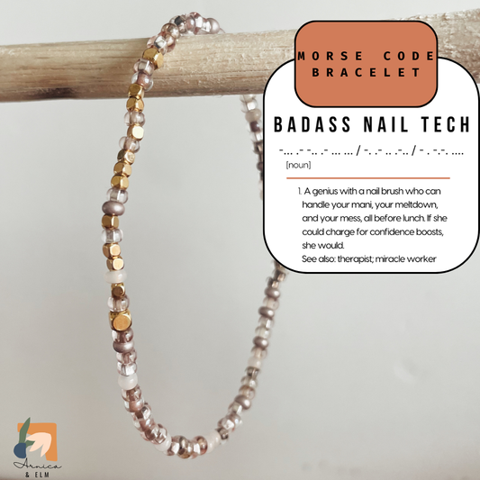 Badass Nail Tech Definition Bracelet