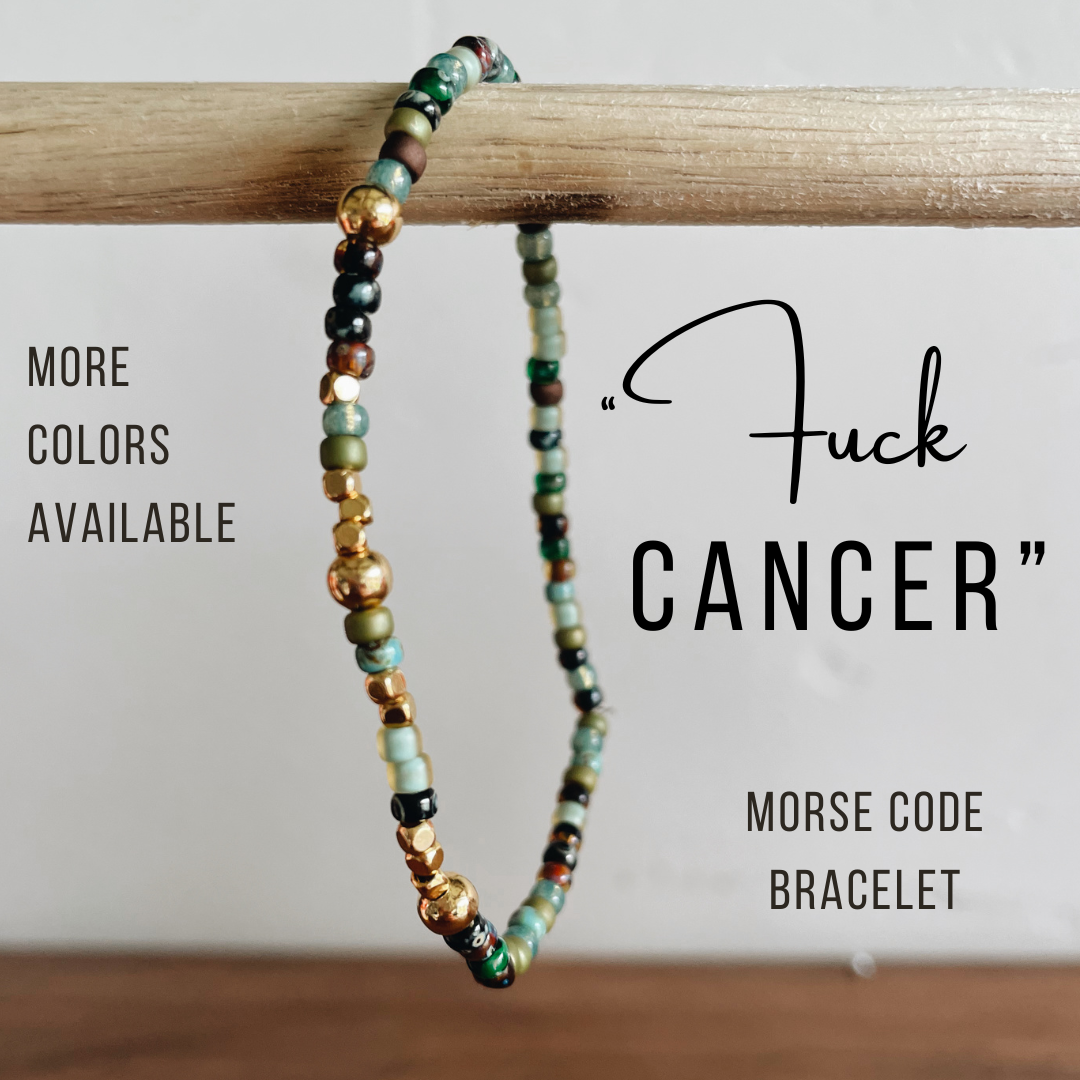Fuck Cancer Morse Code Bracelet