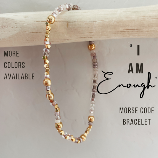 I Am Enough Morse Code Bracelet