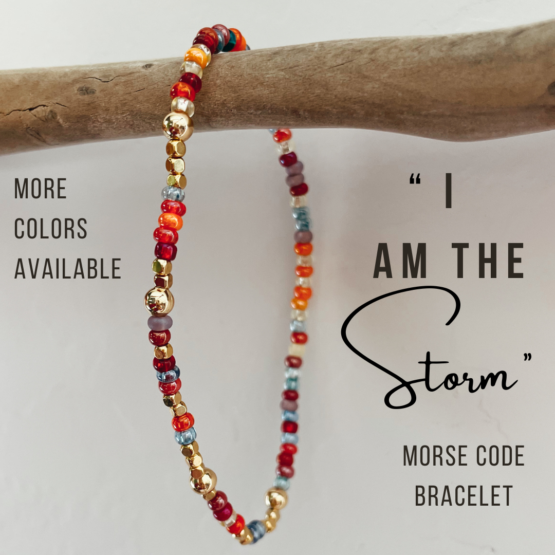 I Am The Storm Morse Code Bracelet