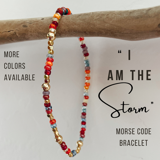 I Am The Storm Morse Code Bracelet