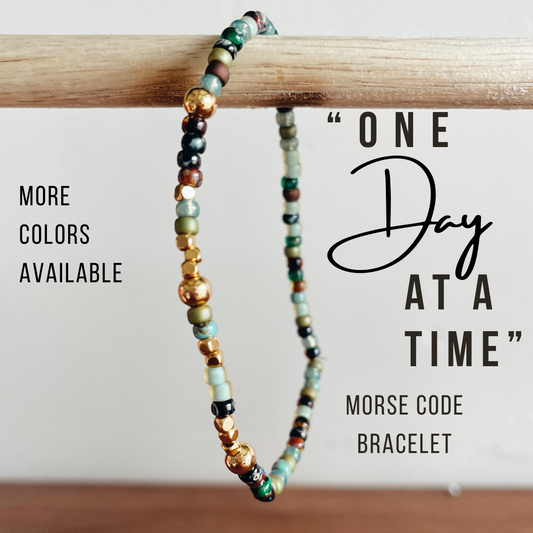 One Day at a Time Morse Code Bracelet