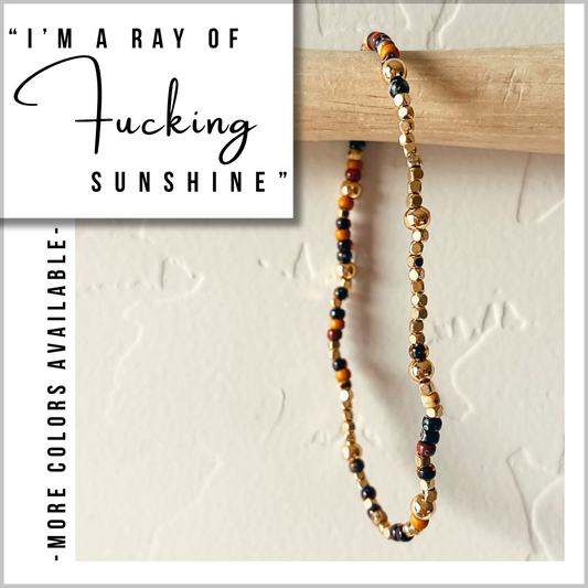 "I'm a Ray of Fucking Sunshine" Morse Code Bracelet