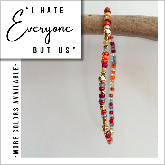 "I Hate Everyone But Us" Morse Code Bracelet