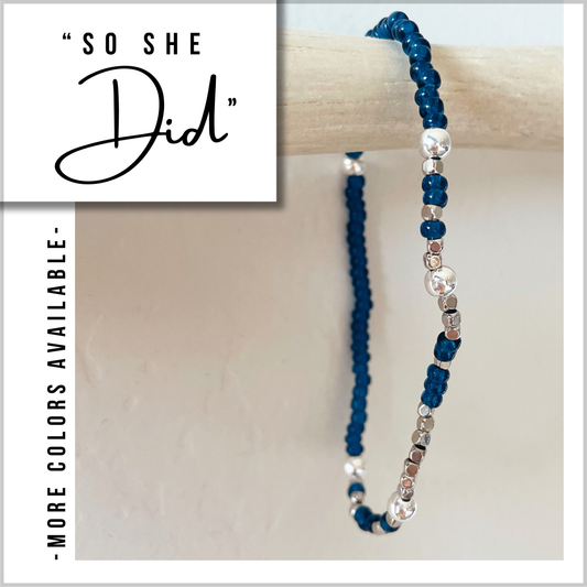 "So She Did" Morse Code Bracelet