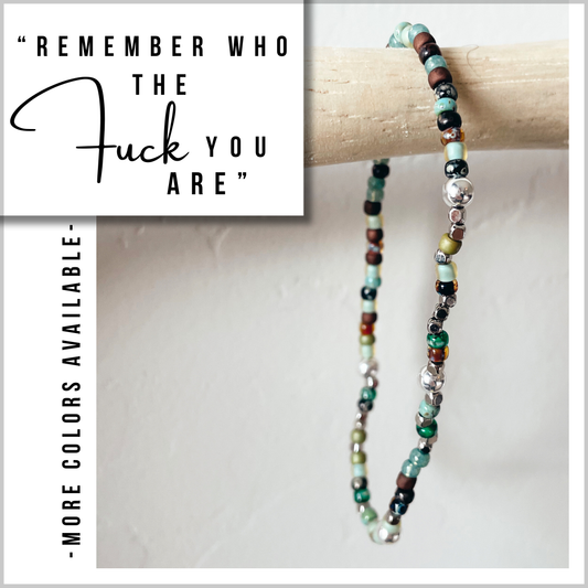"Remember Who The Fuck You Are" Morse Code Bracelet