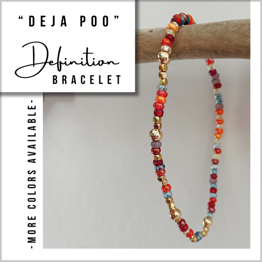 "Deja Poo" Morse Code Definition Bracelet