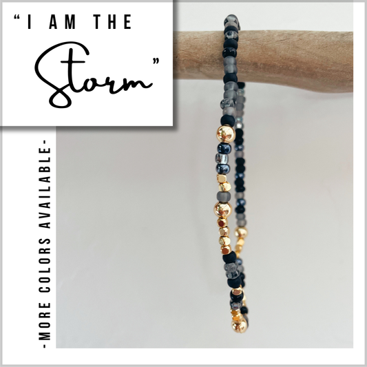 "I Am The Storm" Morse Code Bracelet