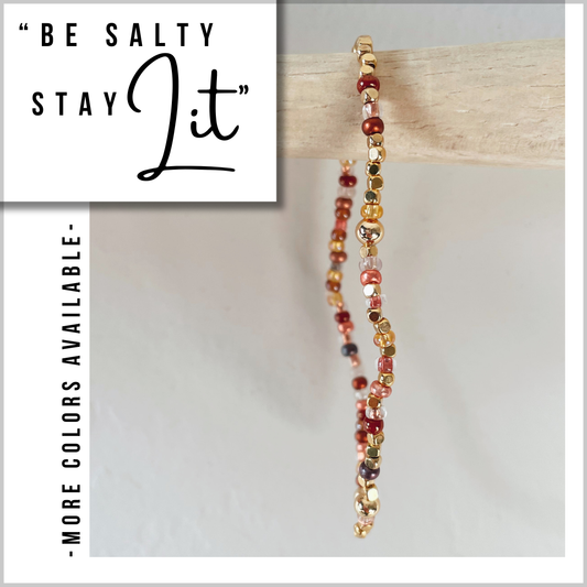 "Be Salty, Stay Lit" Morse Code Bracelet