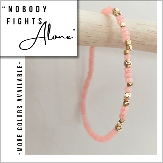 "Nobody Fights Alone" Morse Code Bracelet