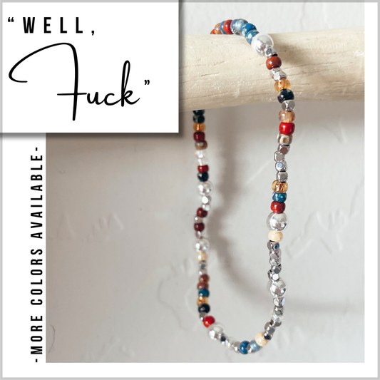 "Well Fuck "Morse Code Bracelet