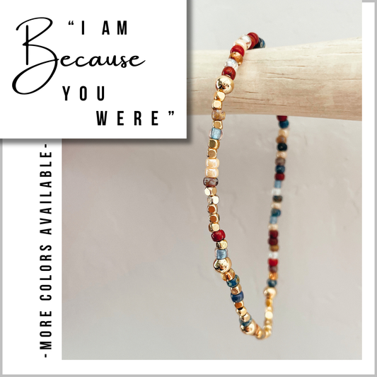"I Am Because You Were" Morse Code Bracelet